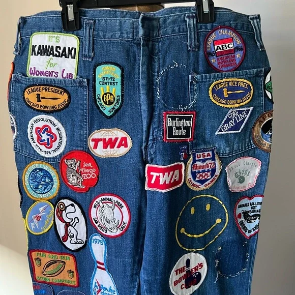 1960’s-1970’s Rare Vintage Patch Jeans - Picture 4 of 17